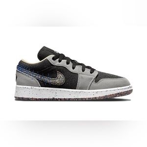 Air Jordan 1 Low SE Crater Grey, Black with Color Specs. NWB Grade School 5Y